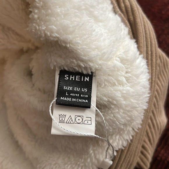 SHEIN tan corduroy and shearling crop jacket-NWOT - Picture 7 of 7